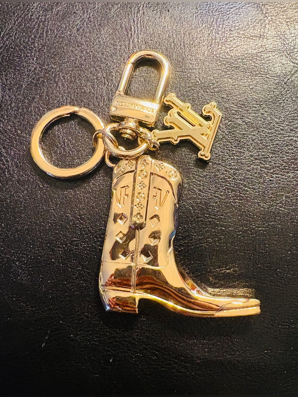 Rare Authentic Louis Vuitton Monogram Boot Keychain Bag charm